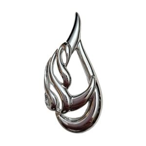 Vintage AJC Brooch Silver Tone Signed